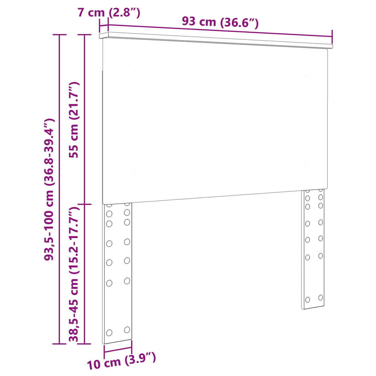 Hovedgærde Grå Sonoma 100 cm Konstrueret træ