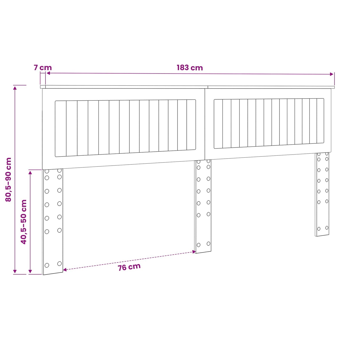 Hovedgærde Gloss Hvid Konstrueret træ