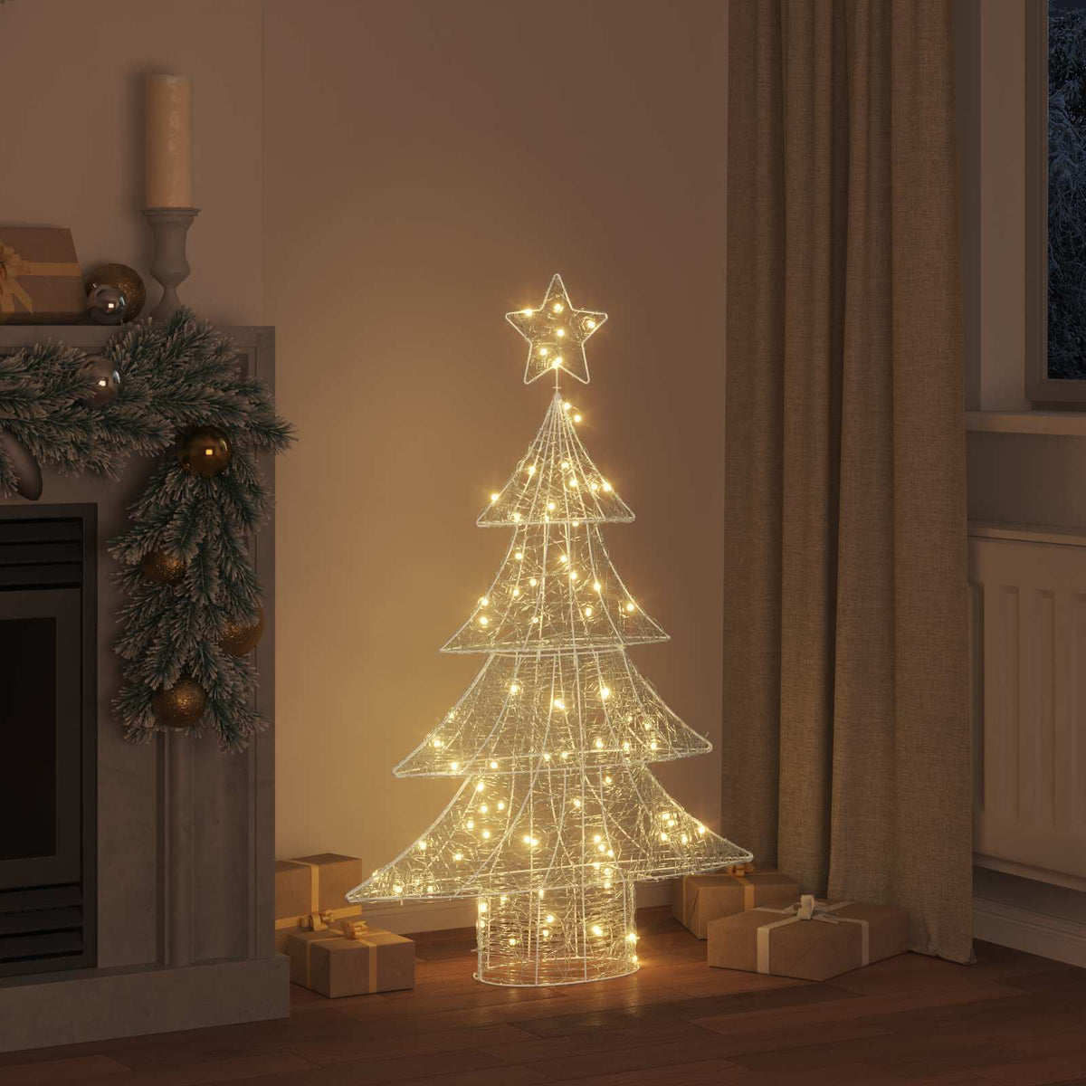 Juletræ 100 LED'er Varm hvid 120 cm Akryl