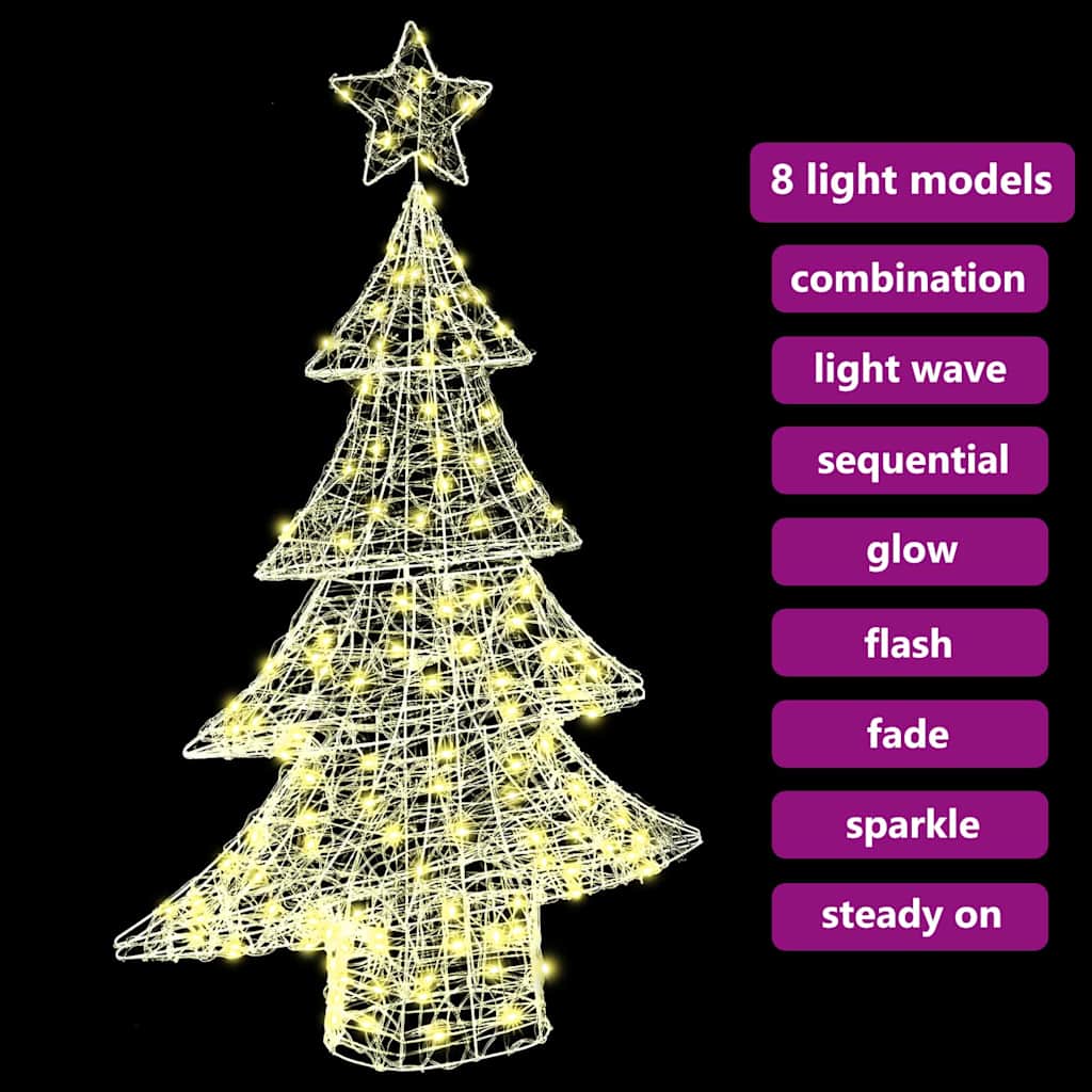 Juletræ 100 LED'er Varm hvid 120 cm Akryl