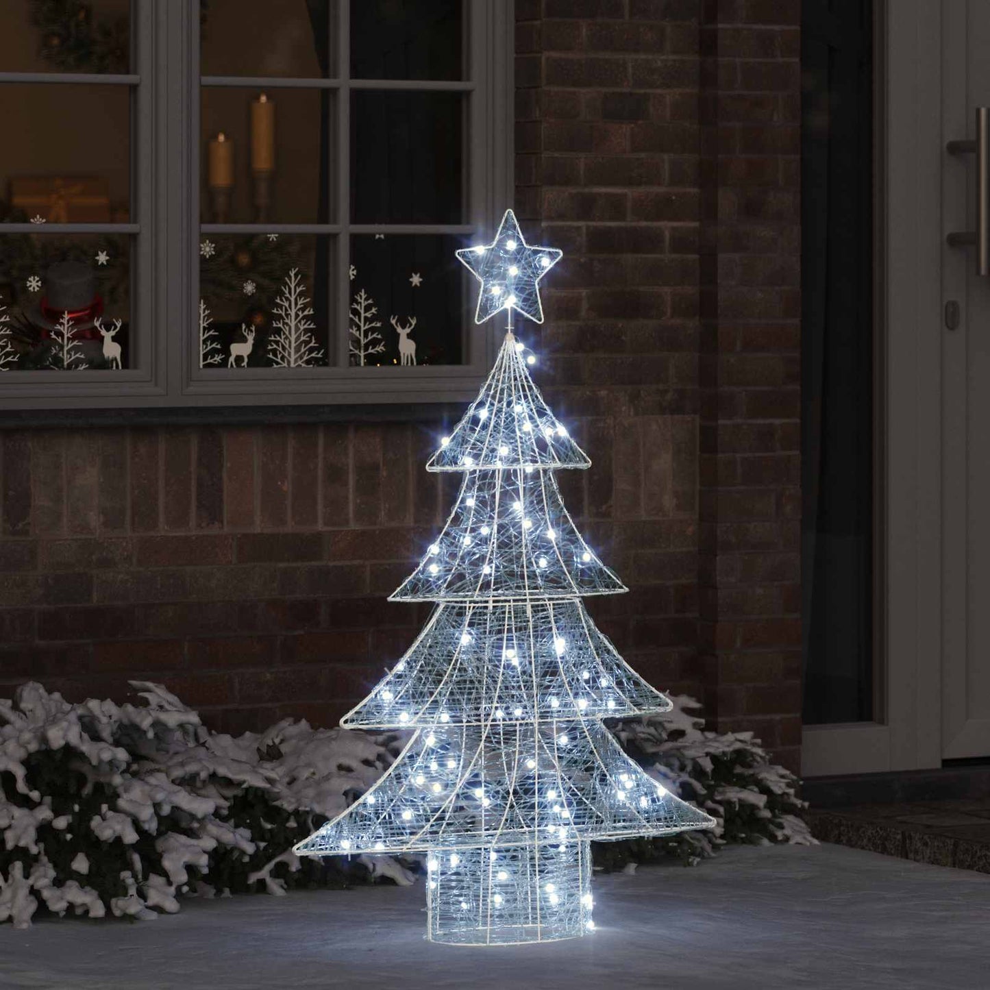 Juletræ 100 LED'er Kold hvid 120 cm Akryl