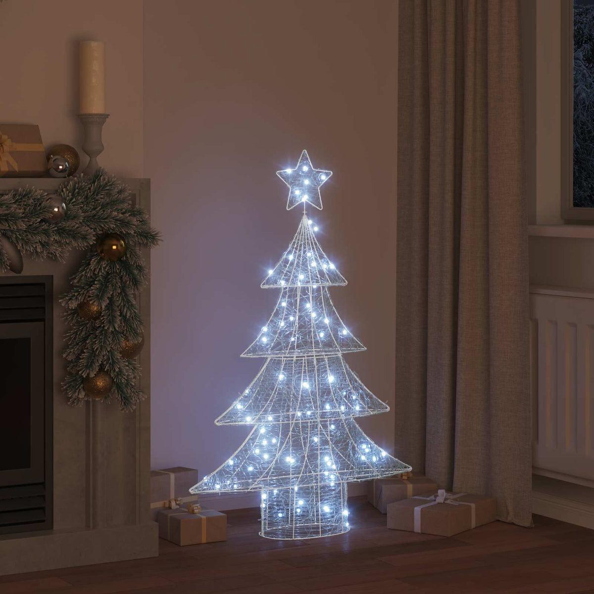 Juletræ 100 LED'er Kold hvid 120 cm Akryl