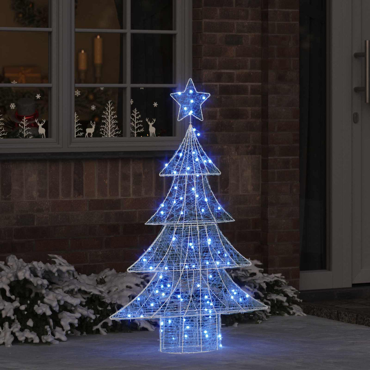 Juletræ 100 LED'er Blå 120 cm Akryl