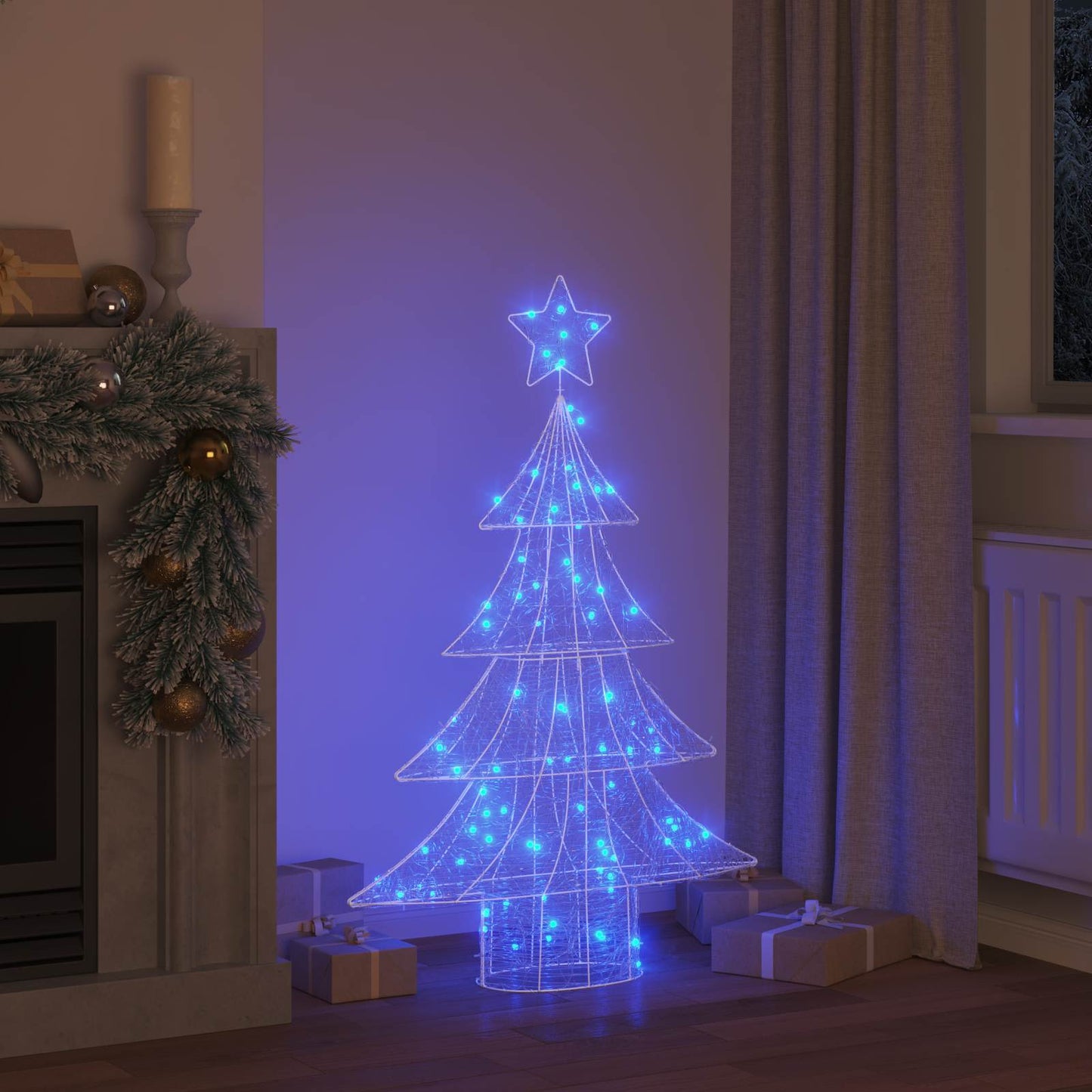 Juletræ 100 LED'er Blå 120 cm Akryl