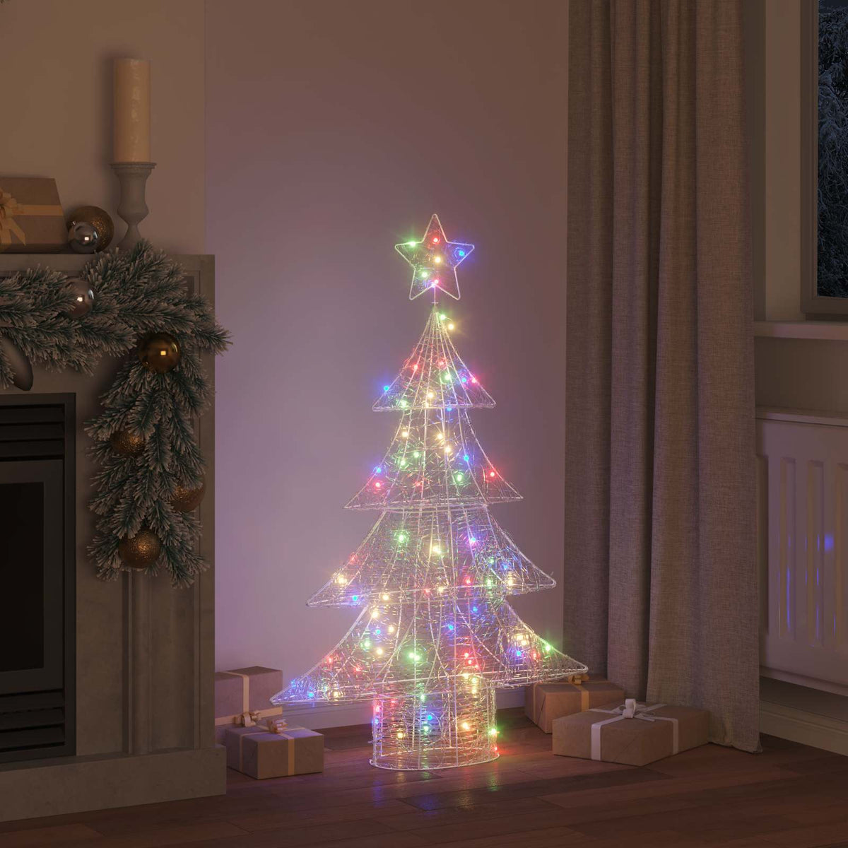 Juletræ 100 LED'er Flerfarvet 120 cm Akryl
