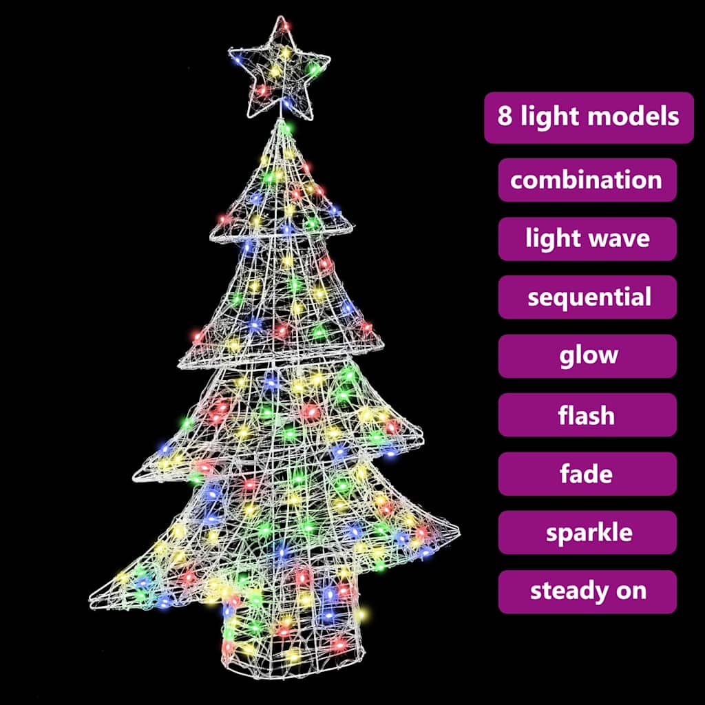 Juletræ 100 LED'er Flerfarvet 120 cm Akryl