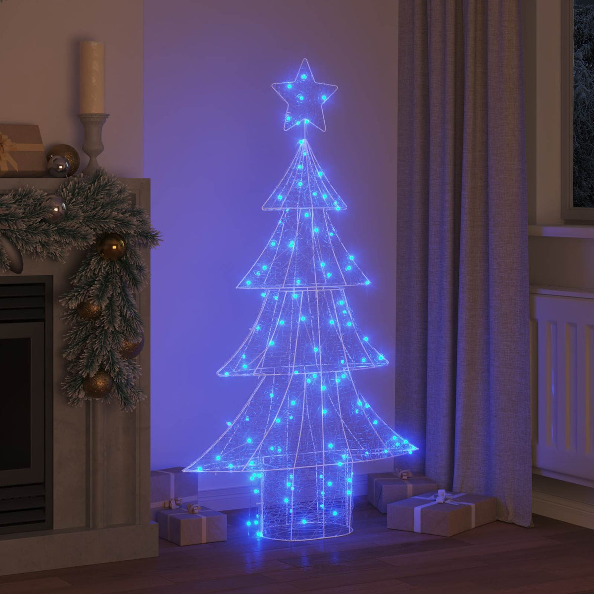 Juletræ 160 LED'er Blå 150 cm Akryl