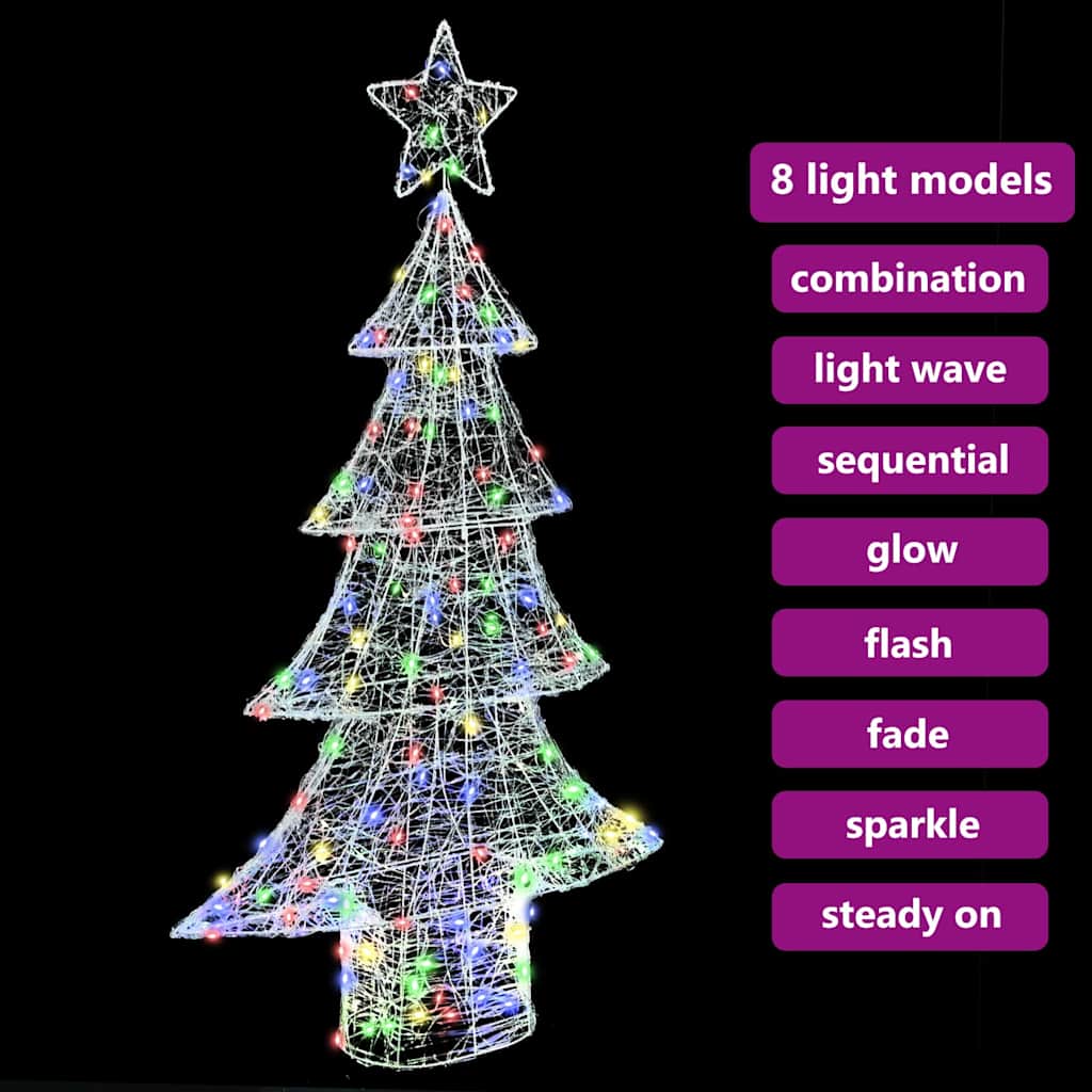 Juletræ 160 LED'er Flerfarvet 150 cm Akryl
