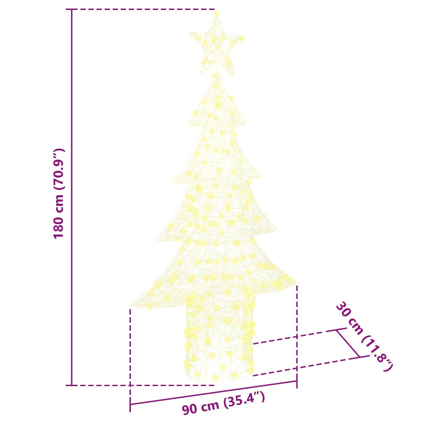 Juletræ 240 LED'er Varm hvid 150 cm Akryl