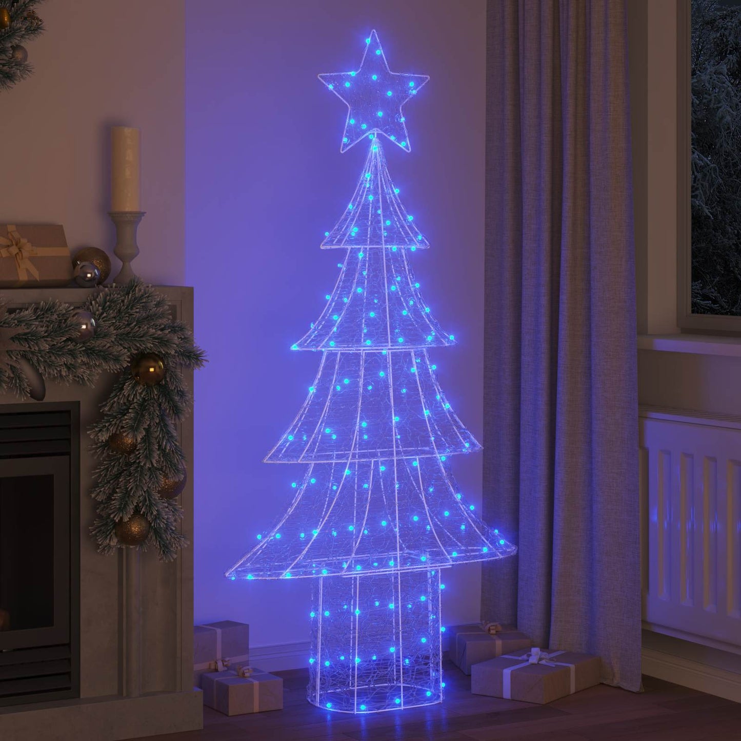 Juletræ 240 LED'er Blå 180 cm Akryl