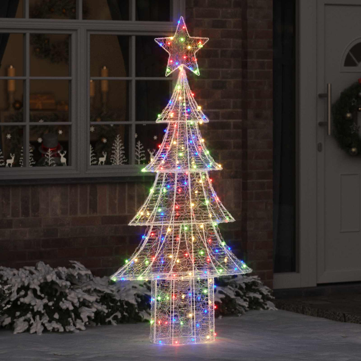 Juletræ 240 LED'er Flerfarvet 180 cm Akryl