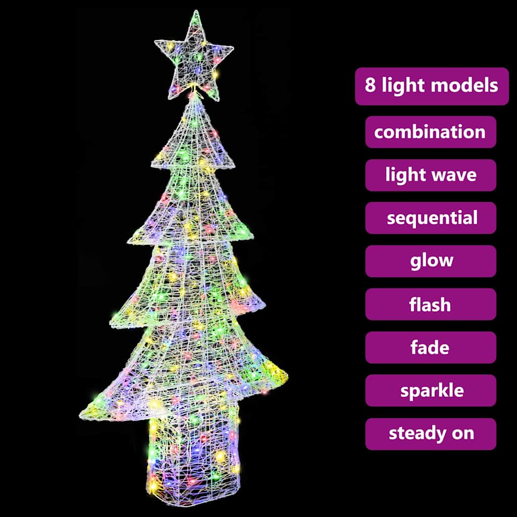 Juletræ 240 LED'er Flerfarvet 180 cm Akryl