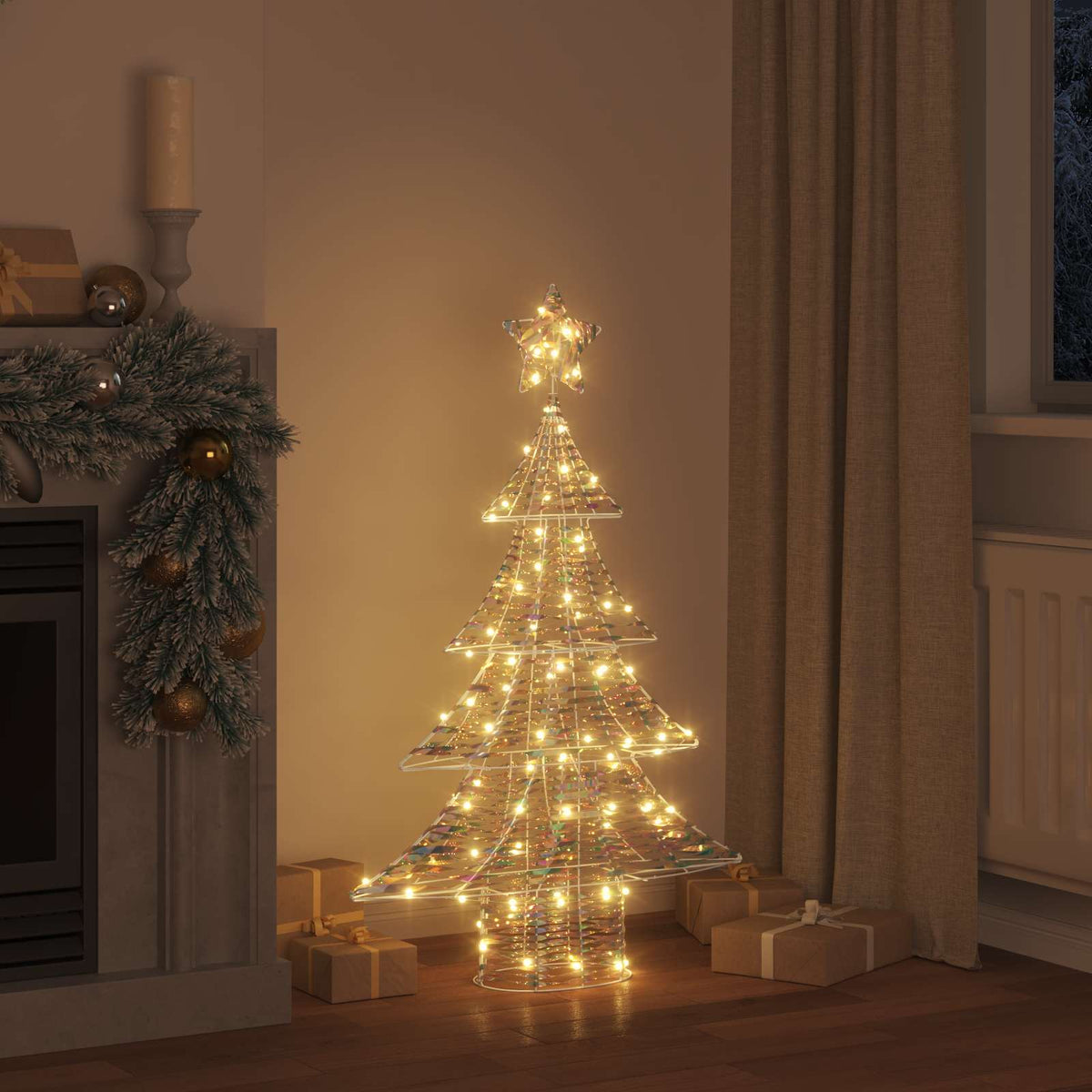 Juletræ 120 LED'er Varm hvid 120,5 cm PET