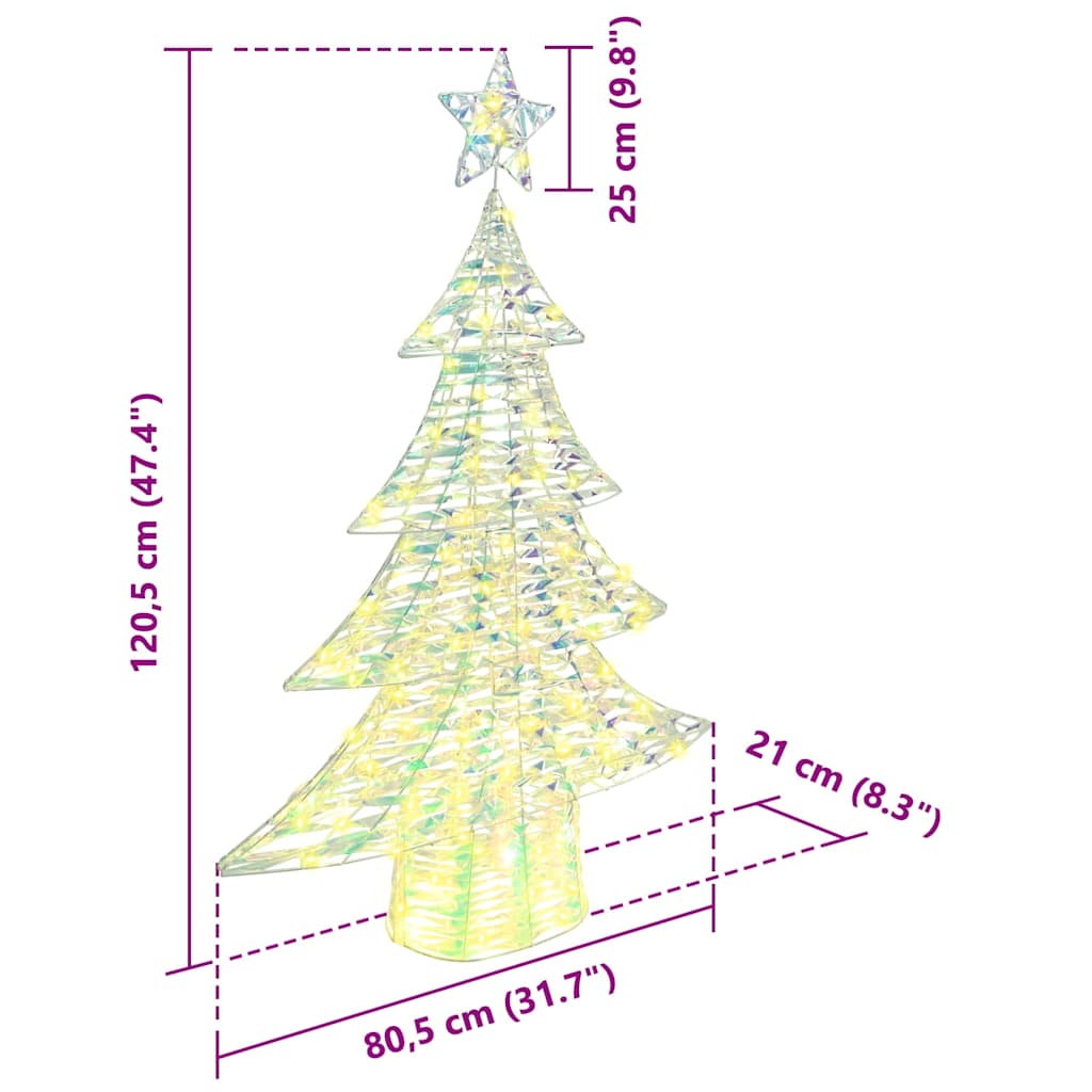 Juletræ 120 LED'er Varm hvid 120,5 cm PET