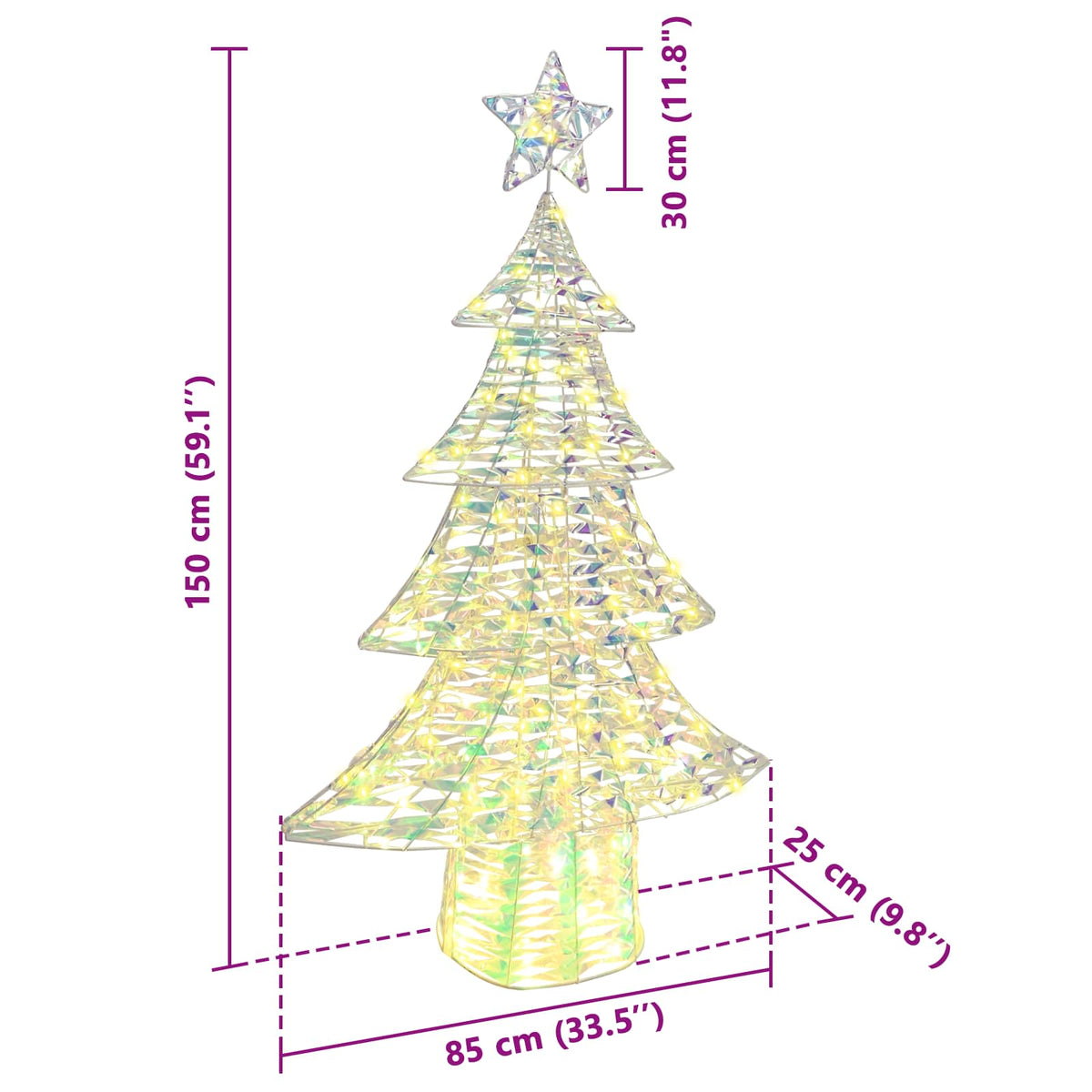 Juletræ 160 LED'er Varm hvid 150 cm PET