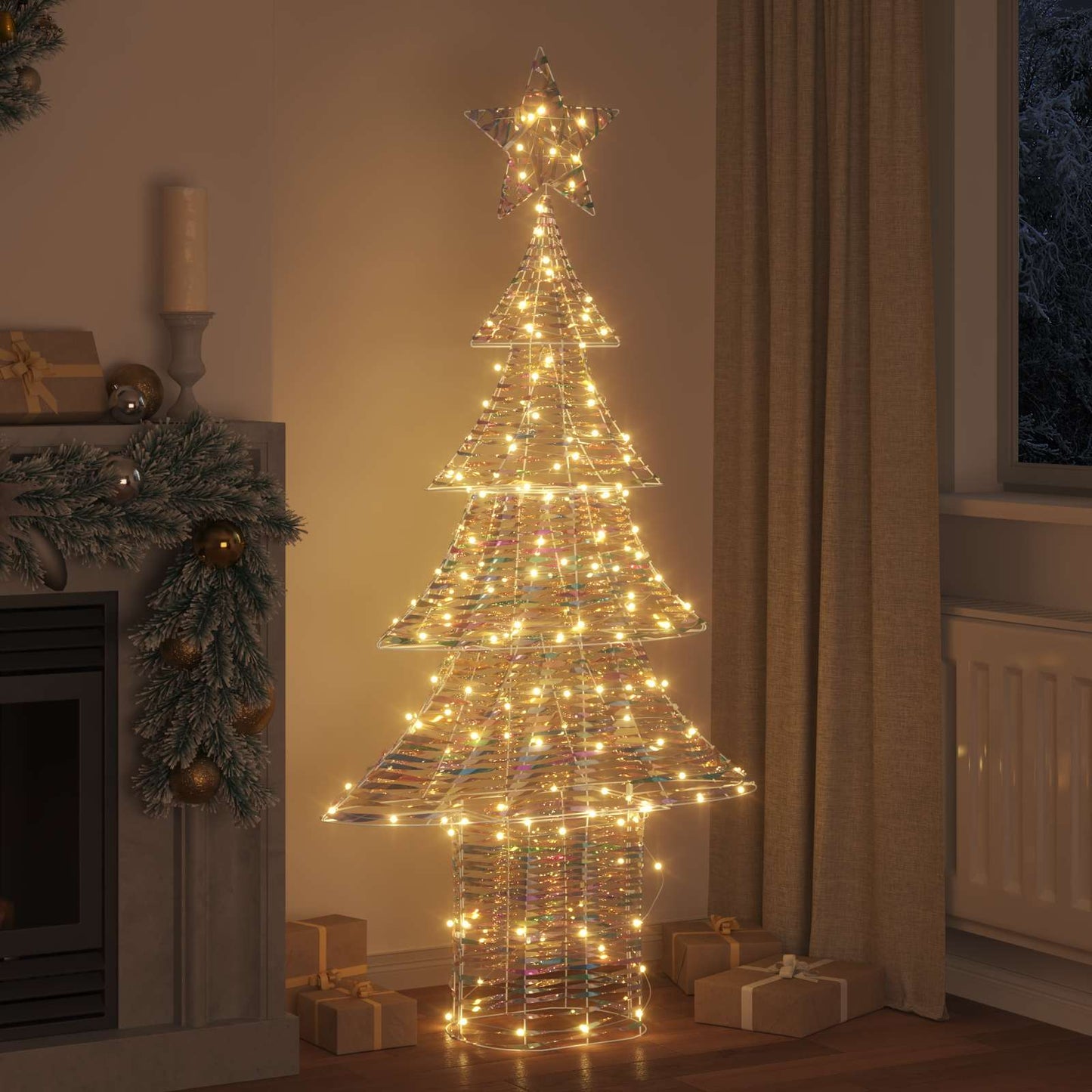 Juletræ 240 LED'er Varm hvid 181 cm PET