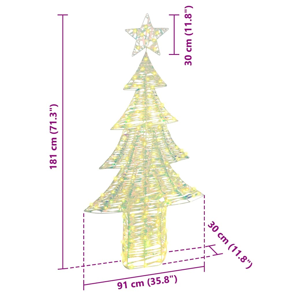 Juletræ 240 LED'er Varm hvid 181 cm PET