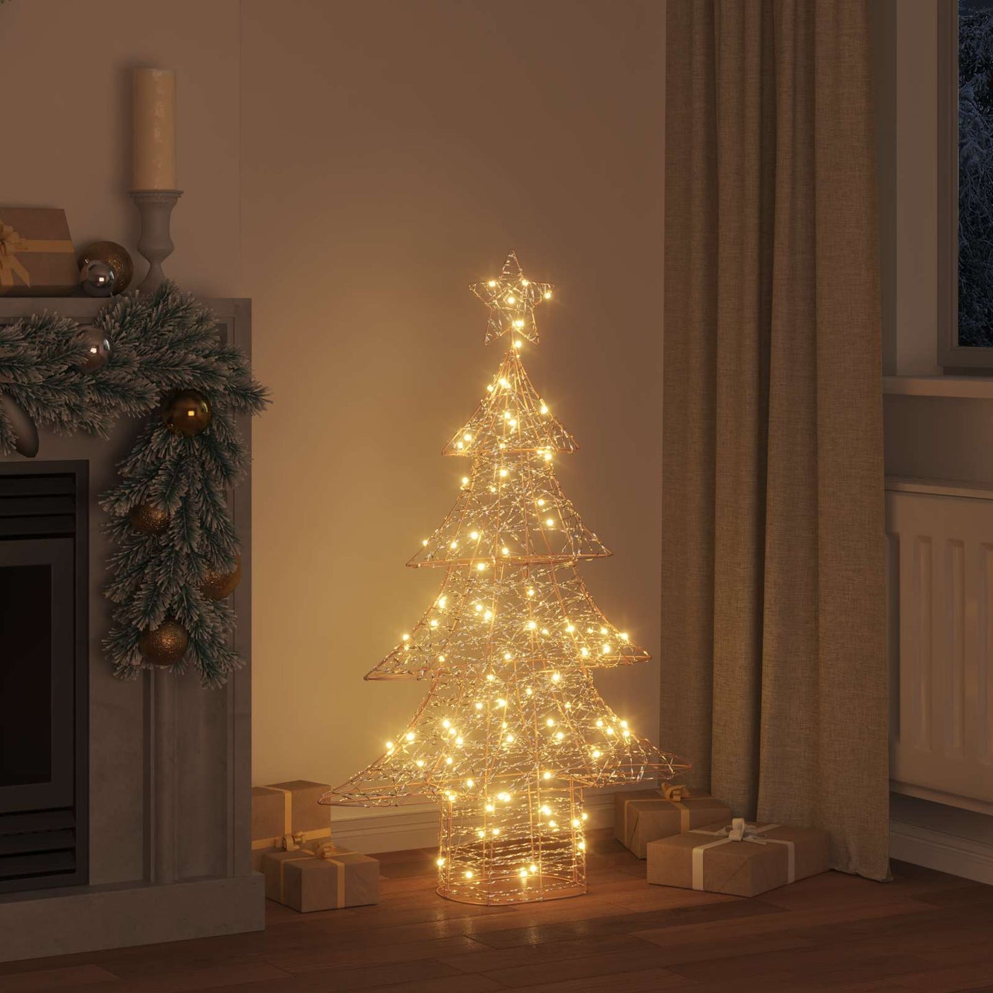 Juletræ 120 LED'er Varm hvid 120,5 cm PET