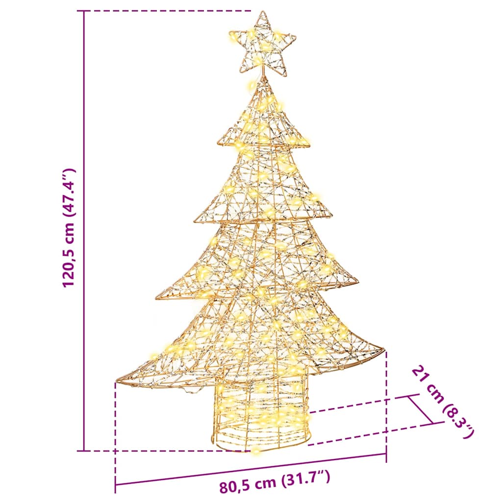 Juletræ 120 LED'er Varm hvid 120,5 cm PET