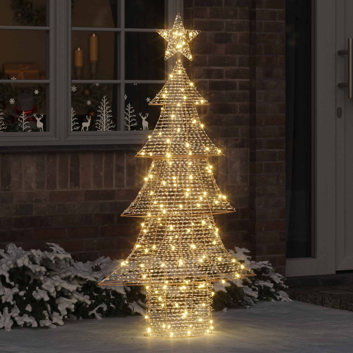 Juletræ 160 LED'er Varm hvid 151 cm PET