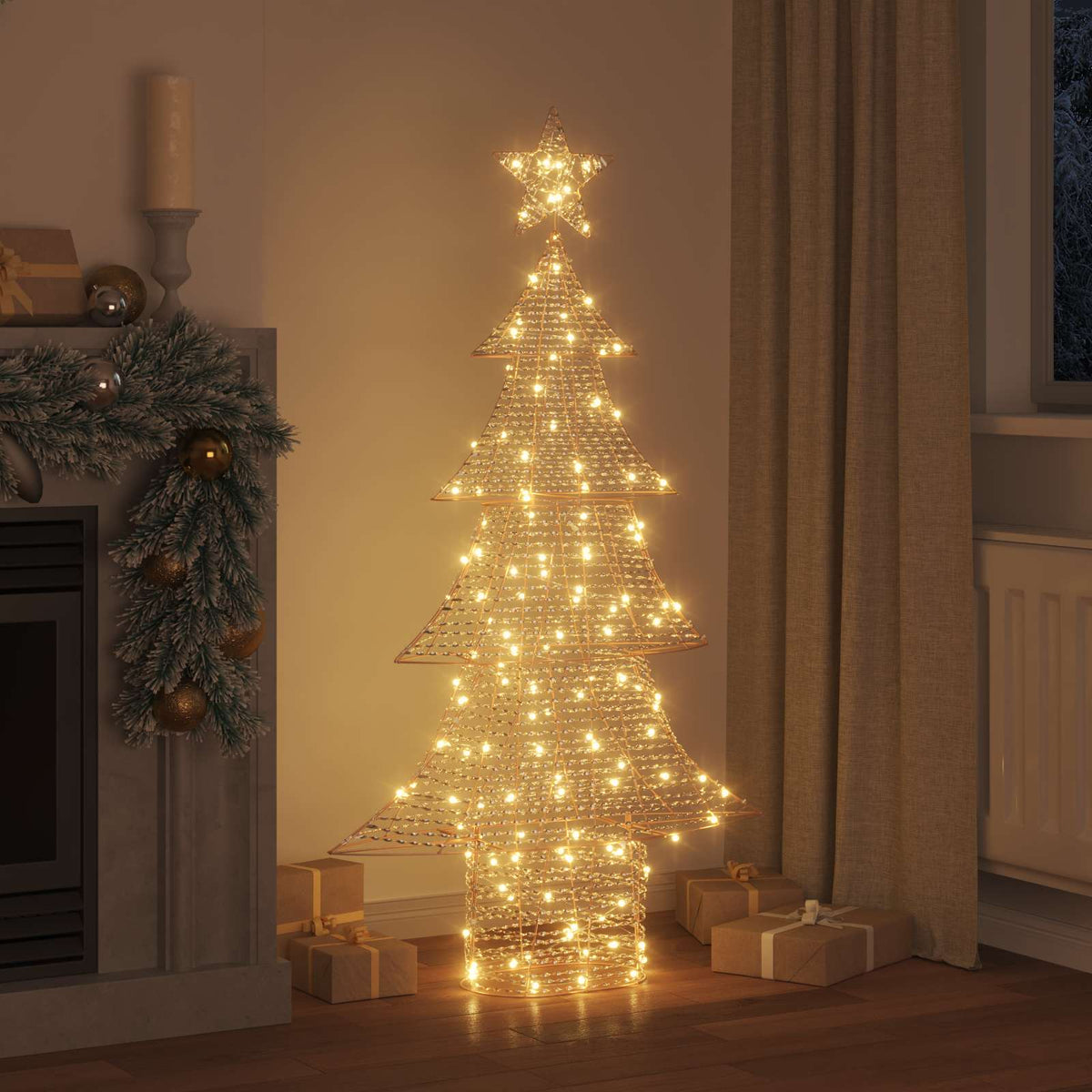 Juletræ 160 LED'er Varm hvid 151 cm PET