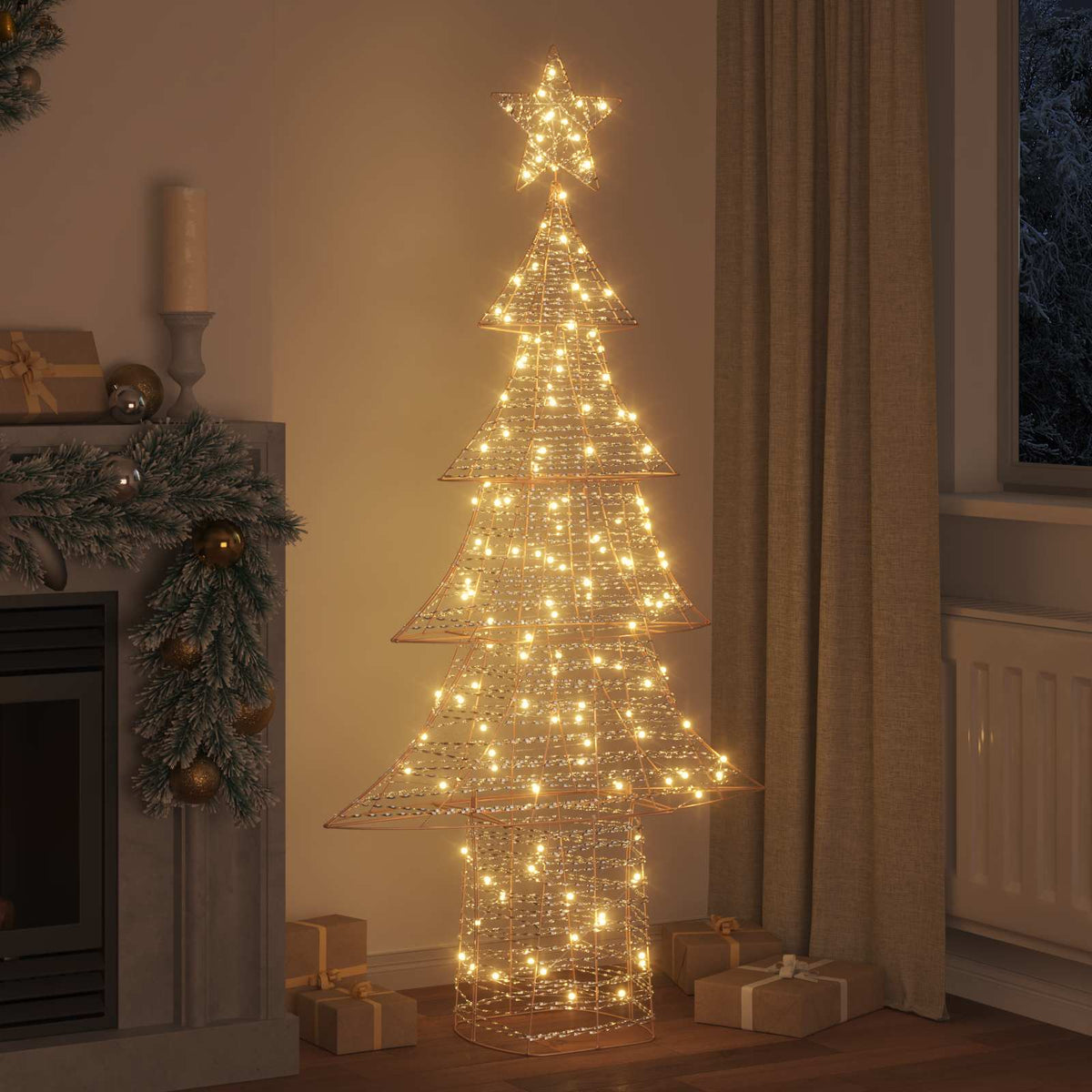 Juletræ 240 LED'er Varm hvid 181 cm PET
