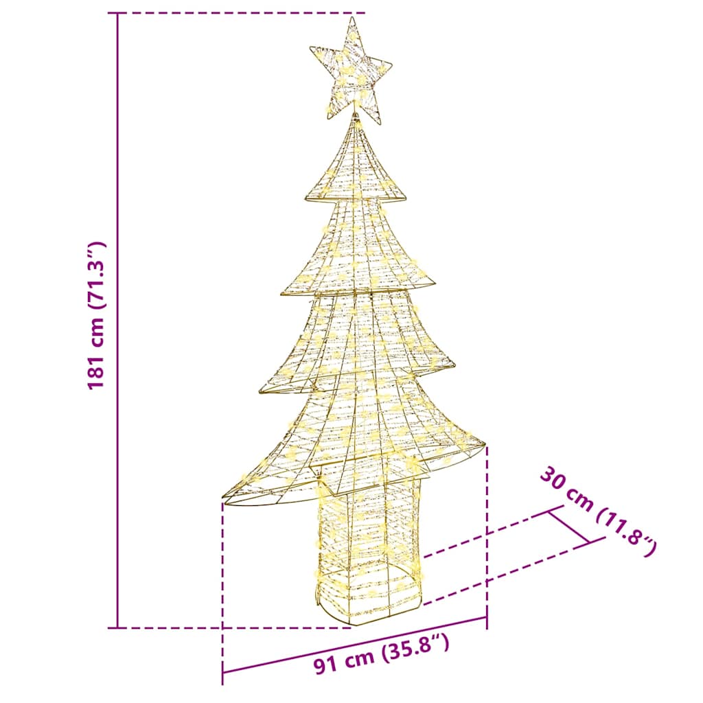 Juletræ 240 LED'er Varm hvid 181 cm PET