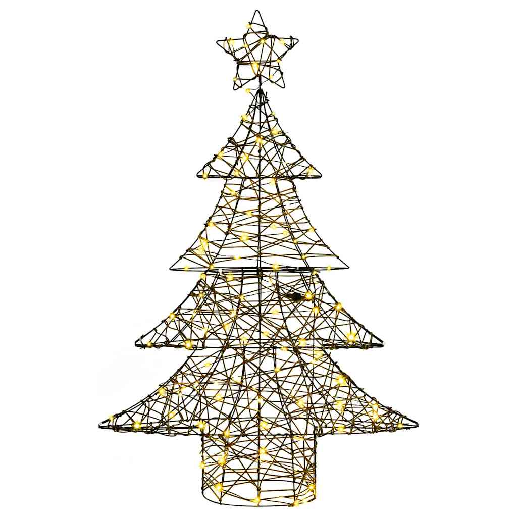 Juletræ 120 LED'er Varm hvid 150 cm Rattan