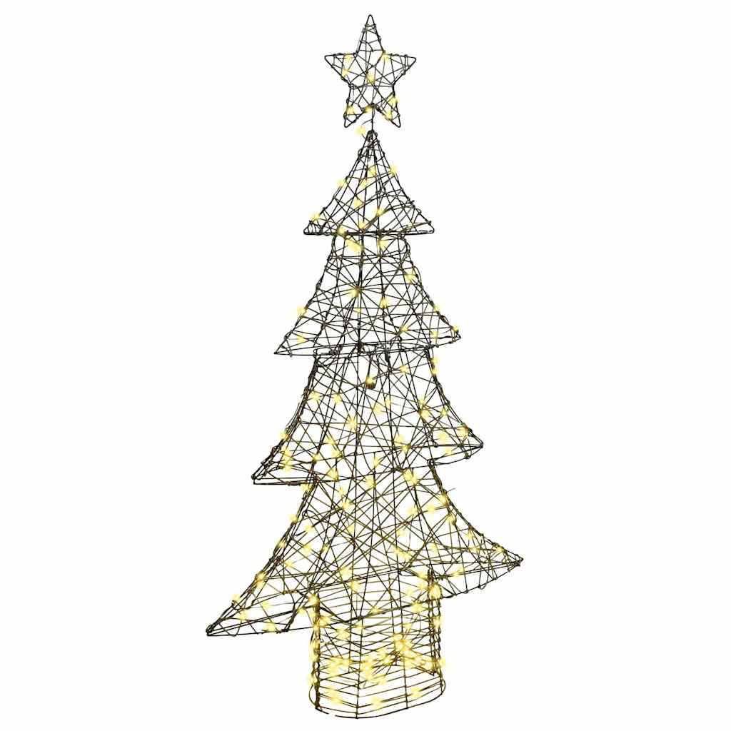 Juletræ 160 LED'er Varm hvid 150 cm Rattan
