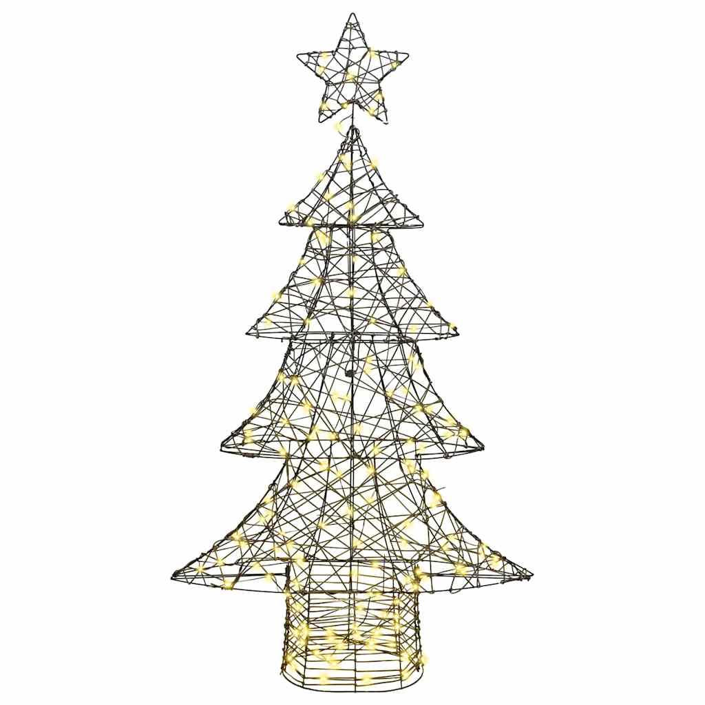 Juletræ 160 LED'er Varm hvid 150 cm Rattan