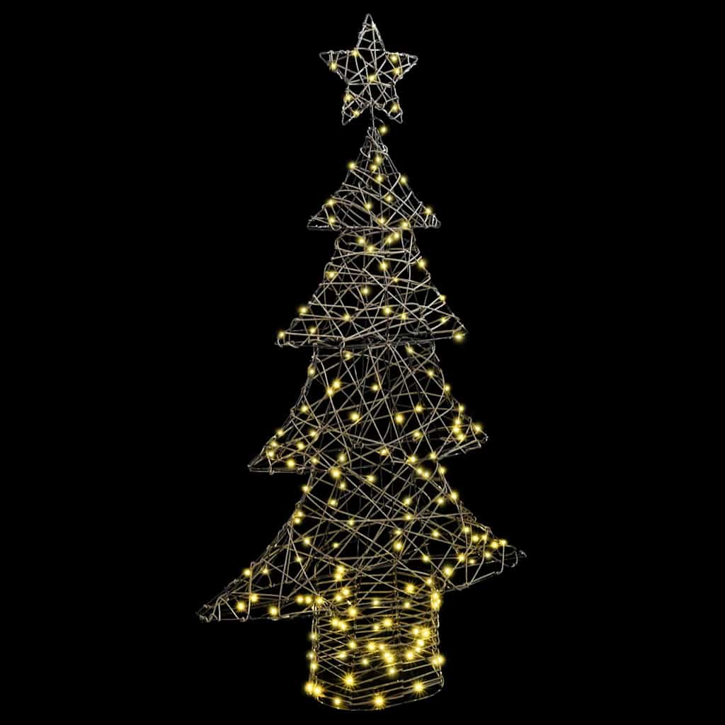 Juletræ 160 LED'er Varm hvid 150 cm Rattan