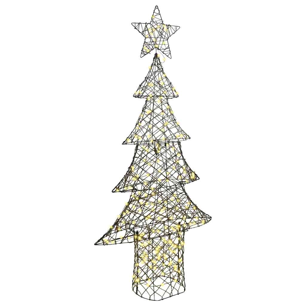 Juletræ 240 LED'er Varm hvid 180 cm Rattan
