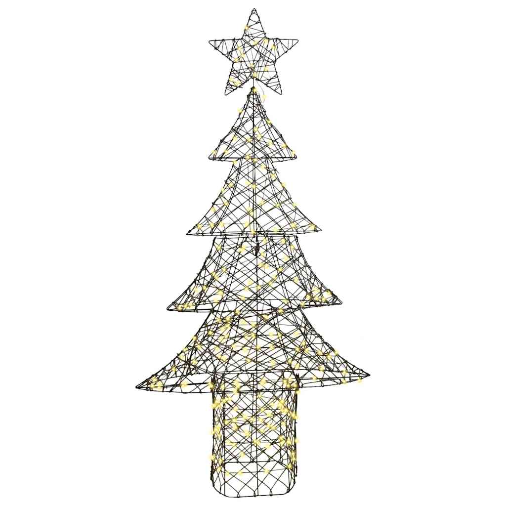 Juletræ 240 LED'er Varm hvid 180 cm Rattan