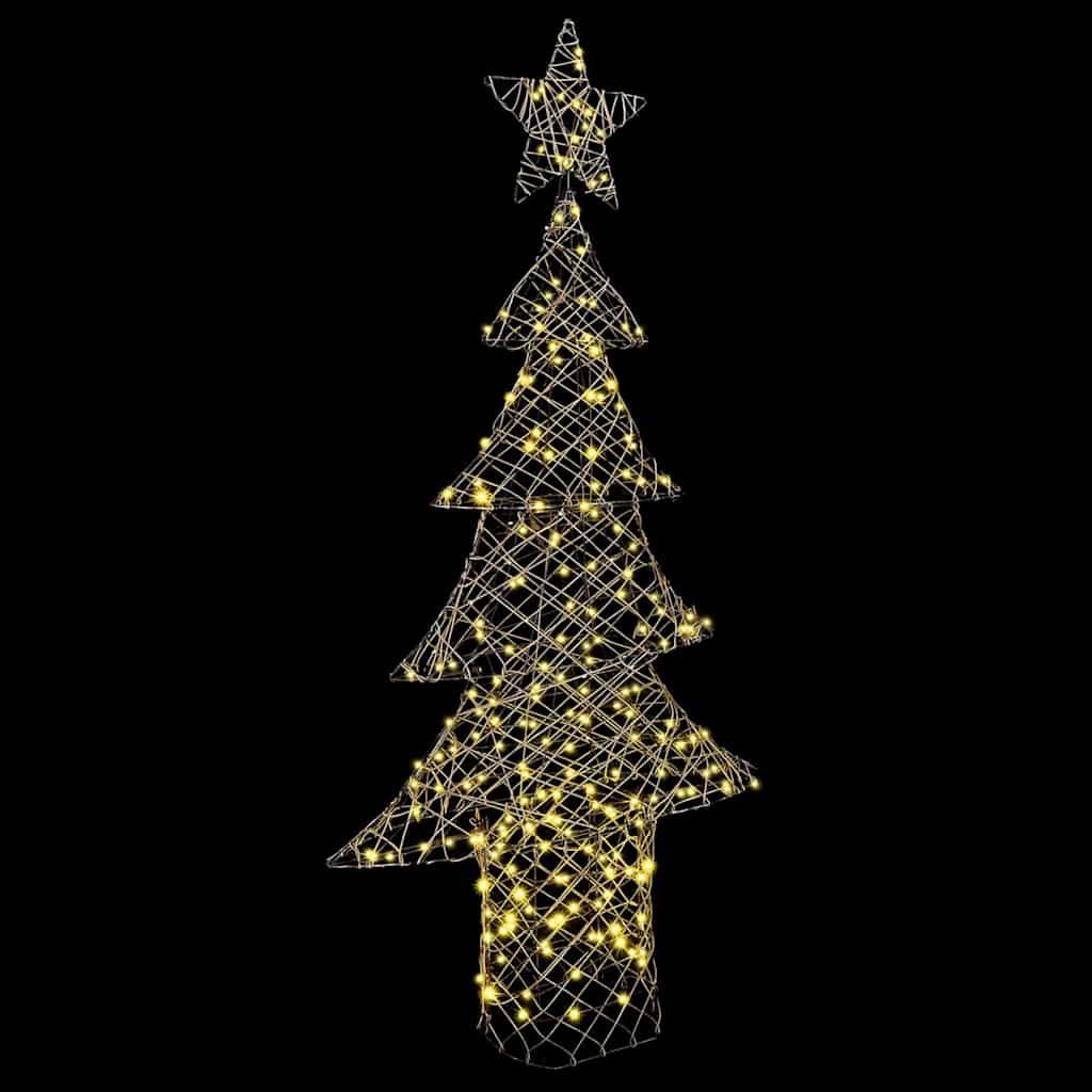 Juletræ 240 LED'er Varm hvid 180 cm Rattan