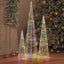 Juletræ 3 stk. 90 LED'er Flerfarvet 20 x 20 x 80 cm Akryl