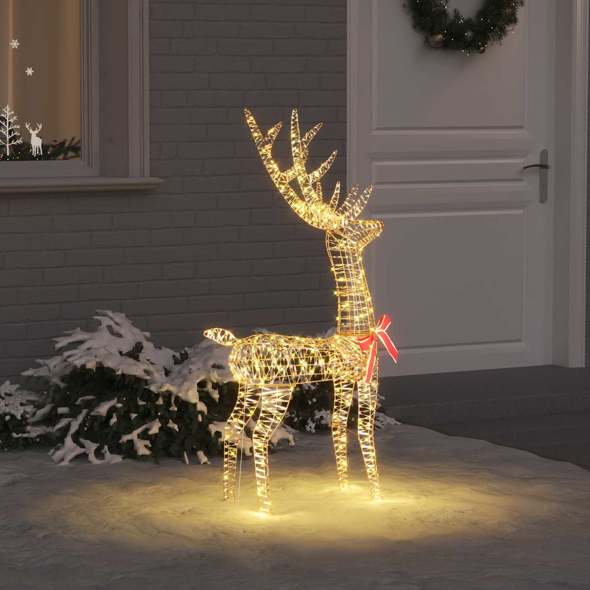 3D Rensdyr 140 LED'er Varm hvid 128 cm PET
