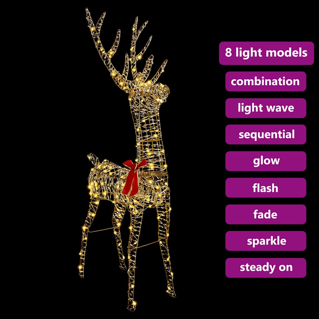 3D Rensdyr 140 LED'er Varm hvid 128 cm PET