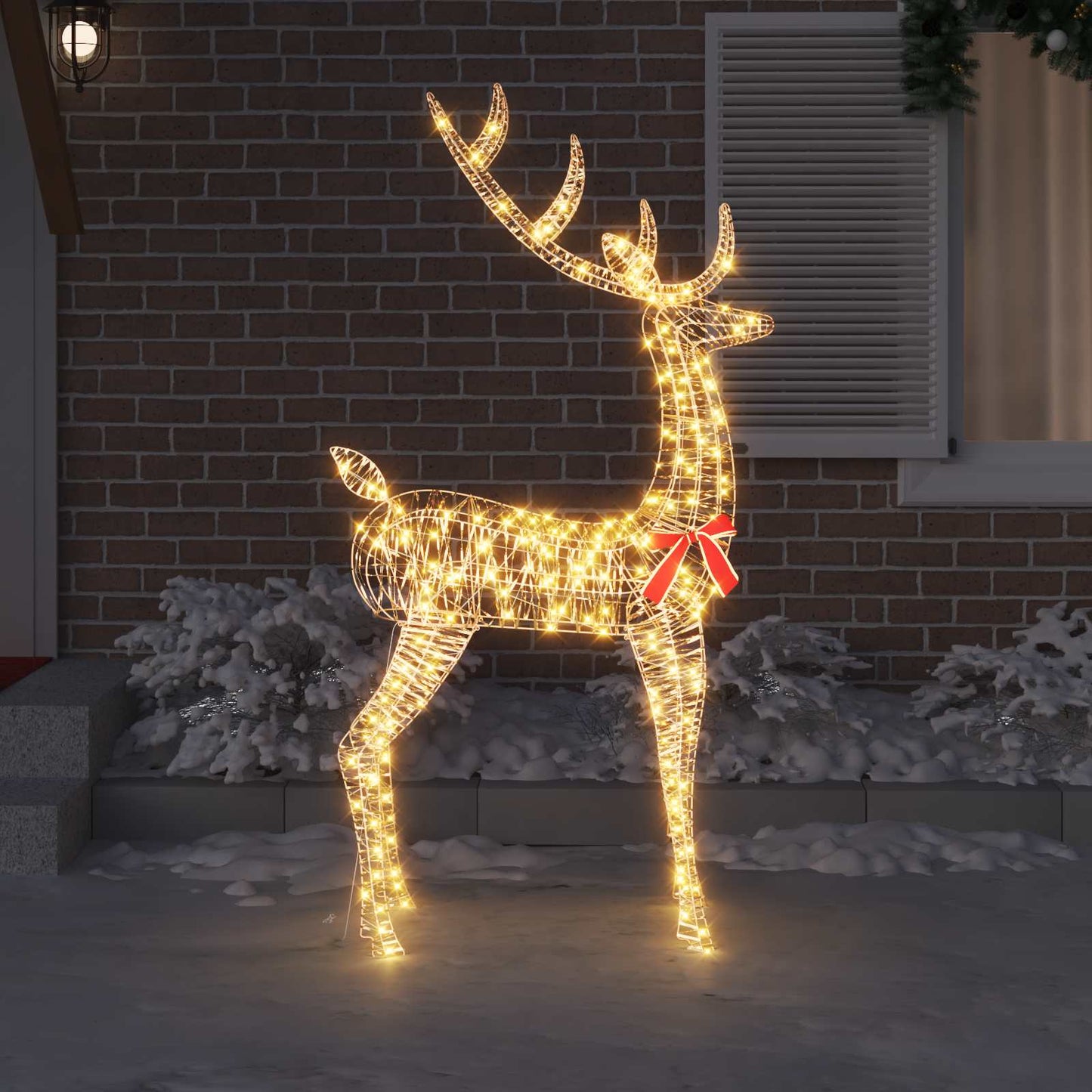 3D Rensdyr 250 LED'er Varm hvid 96 x 40 x 180 cm PET