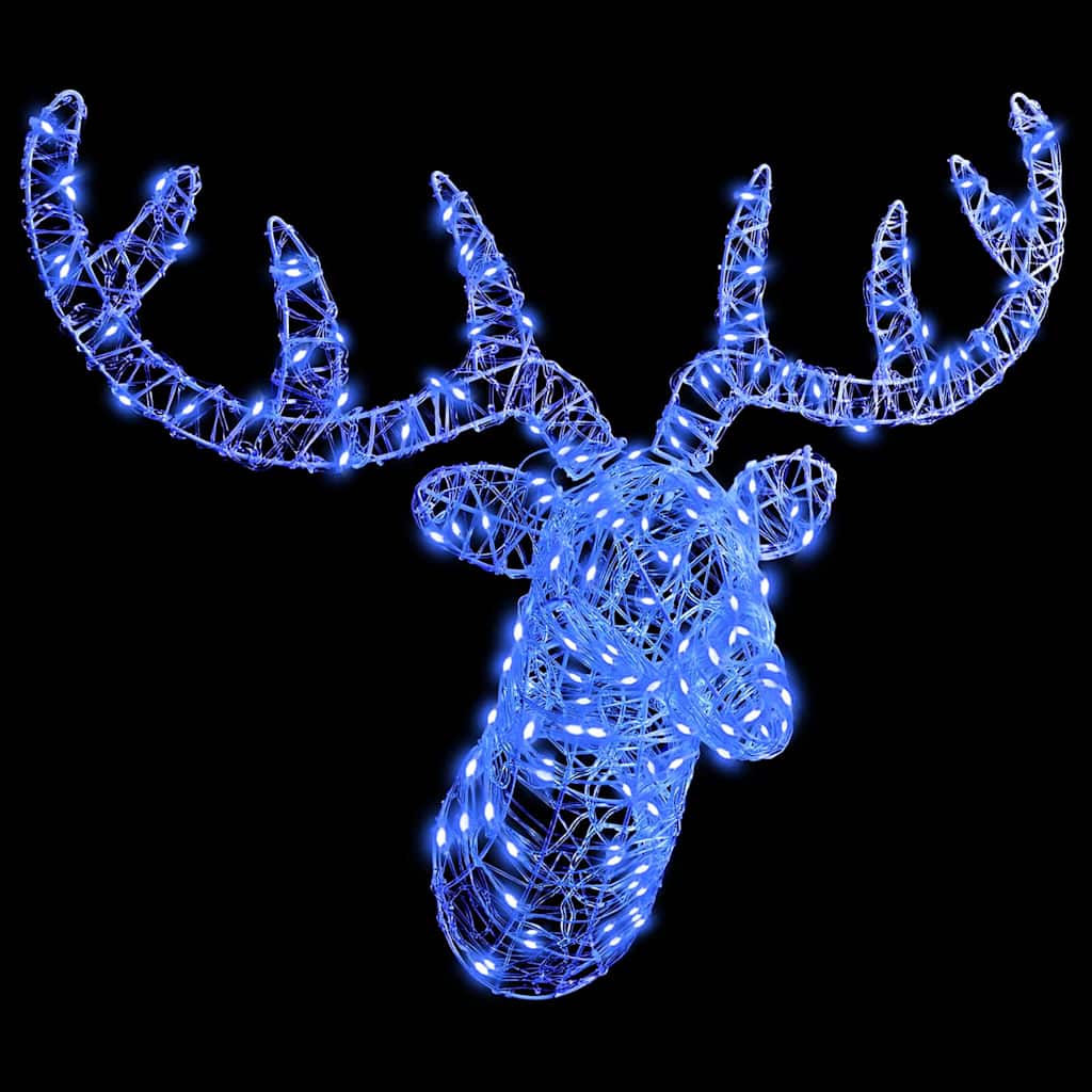 Rensdyrhoved 140 LED'er Blå 68 x 36,5 x 62,5 cm Akryl