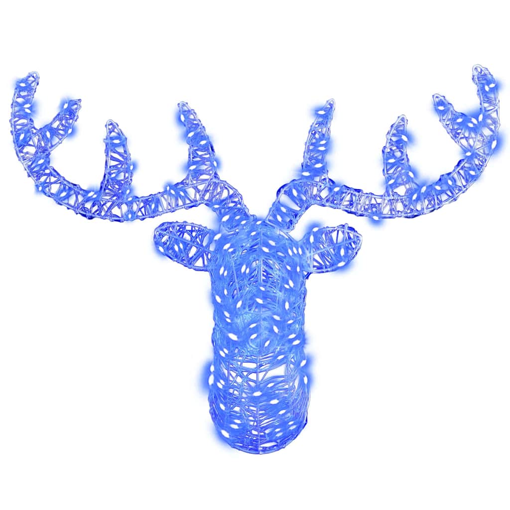 Rensdyrhoved 140 LED'er Blå 68 x 36,5 x 62,5 cm Akryl