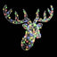 Rensdyrhoved 140 LED'er farverig 68 x 36,5 x 62,5 cm Akryl