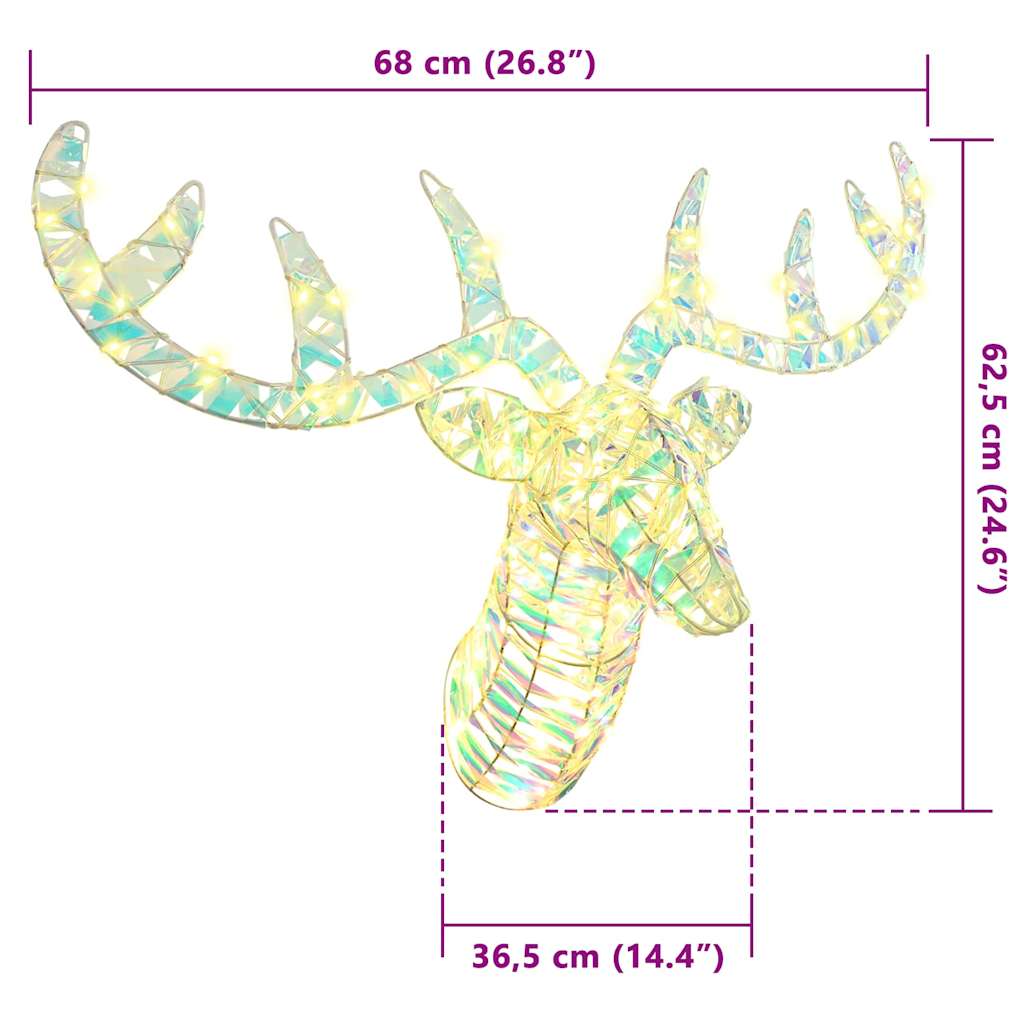 Rensdyr Trækker Slæde Varm hvid 68 x 36.5 x 62.5 cm PET