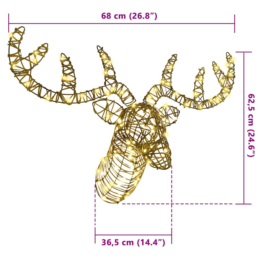 Rensdyr Trækker Slæde Varm hvid 68 x 36,5 x 62,5 cm Rattan