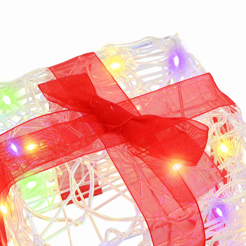 Gaveæske 3 stk. 60 LED'er Flerfarvet 20 x 20 x 20 cm Akryl