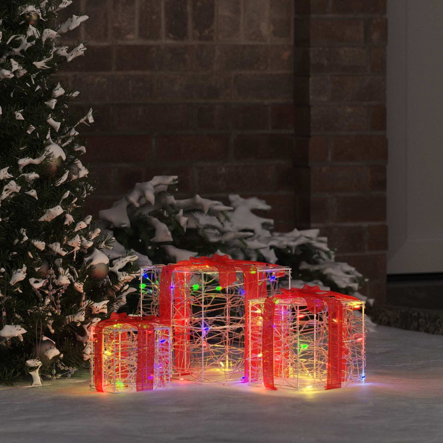 Gaveæske 3 stk. 60 LED'er Flerfarvet 20 x 20 x 20 cm Akryl