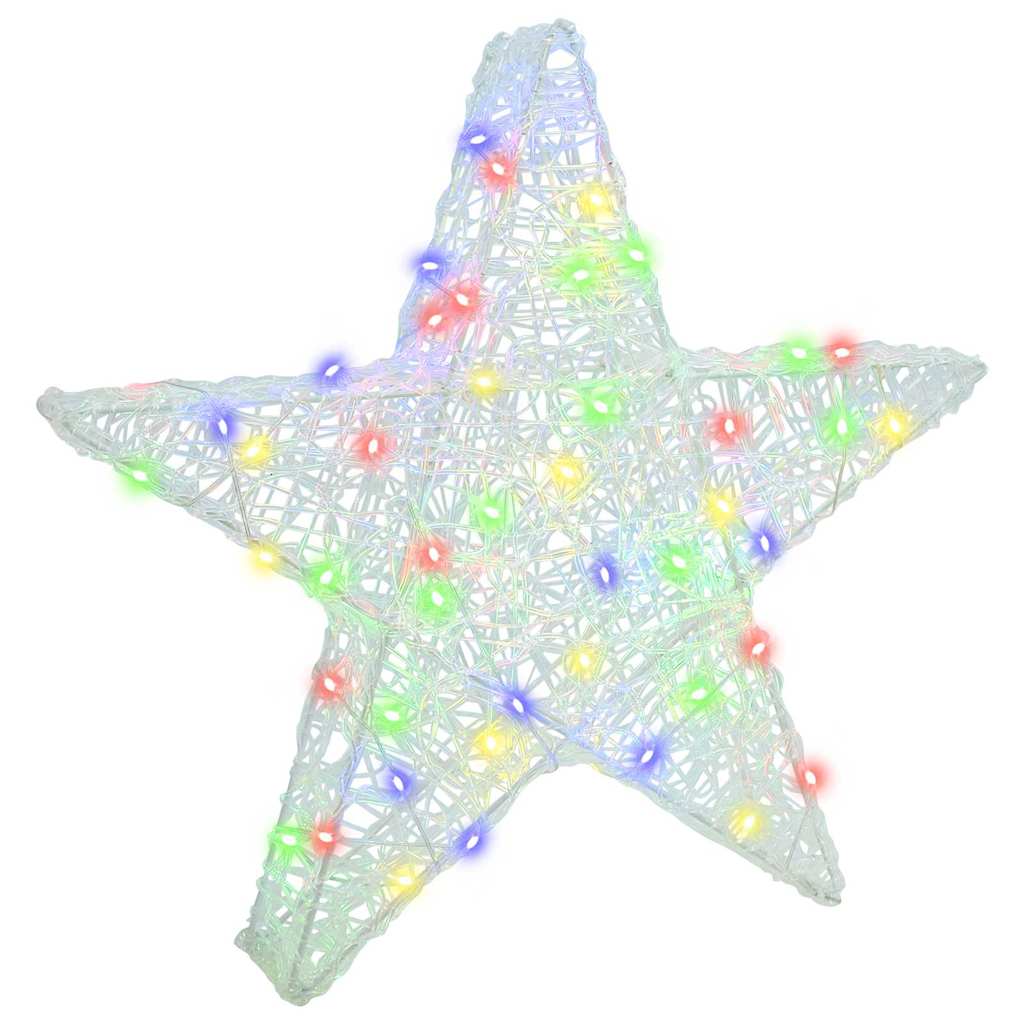 3D Stjerne 50 LED'er Flerfarvet 55 x 53.5 x 10 cm Akryl