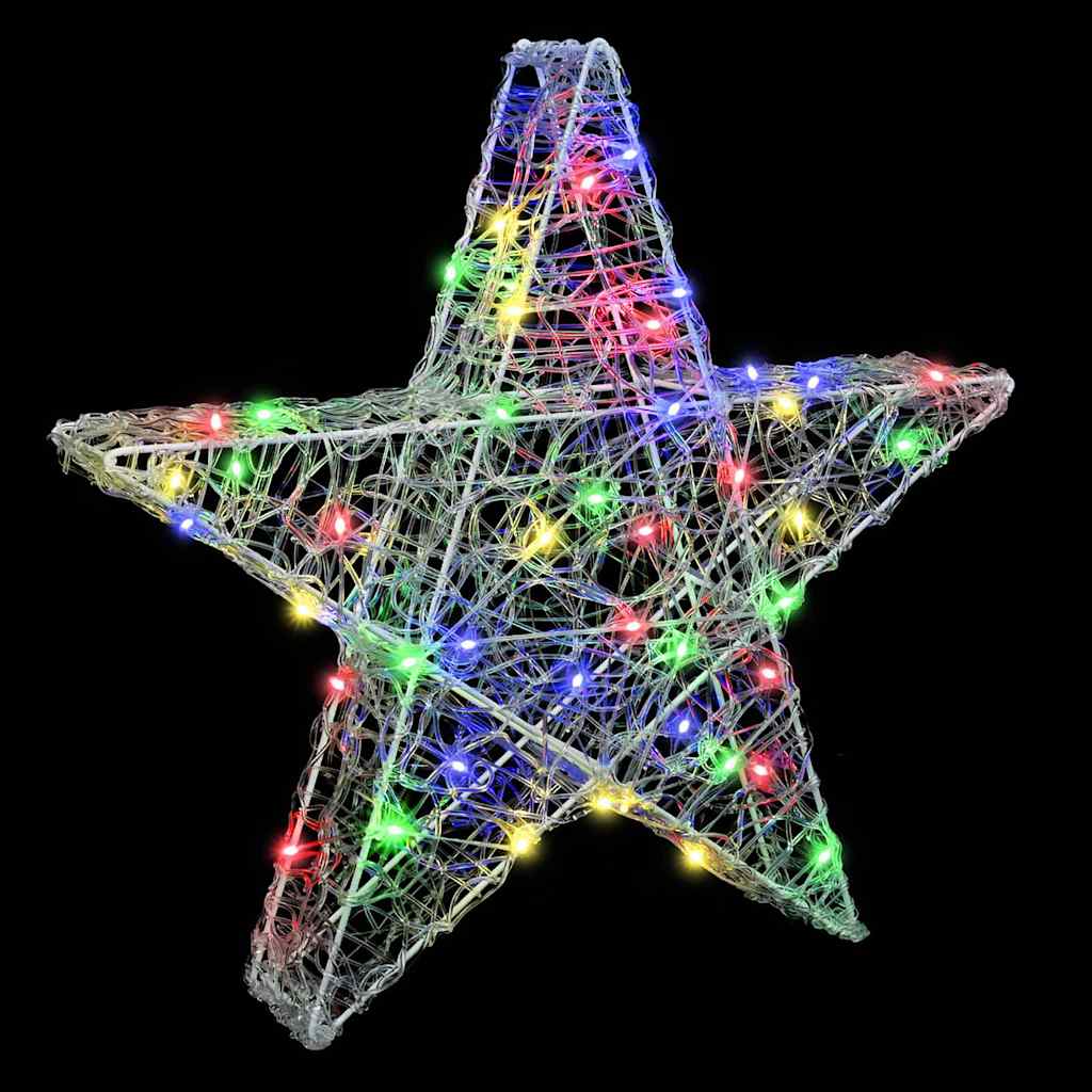 3D Stjerne 50 LED'er Flerfarvet 55 x 53.5 x 10 cm Akryl