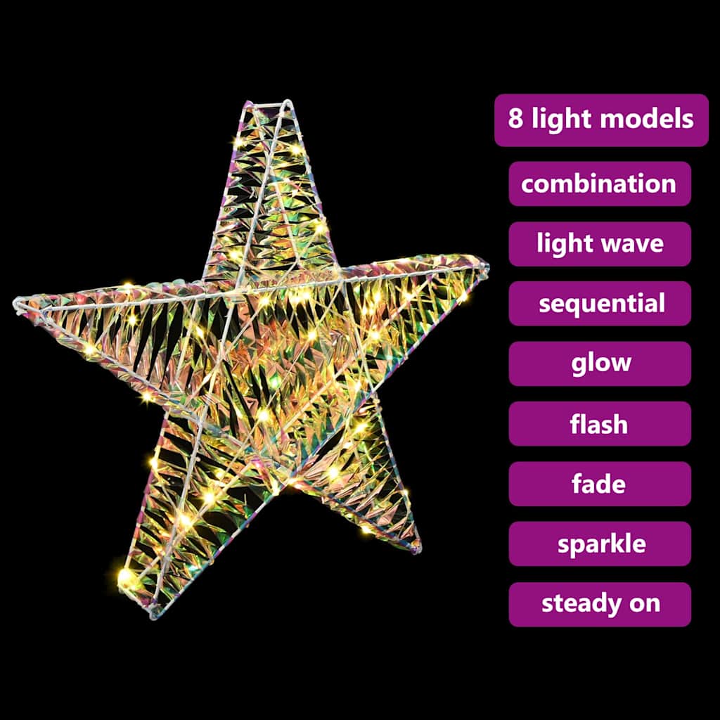 3D Stjerne 50 LED'er Varm hvid 55 x 52,5 x 9 cm PET