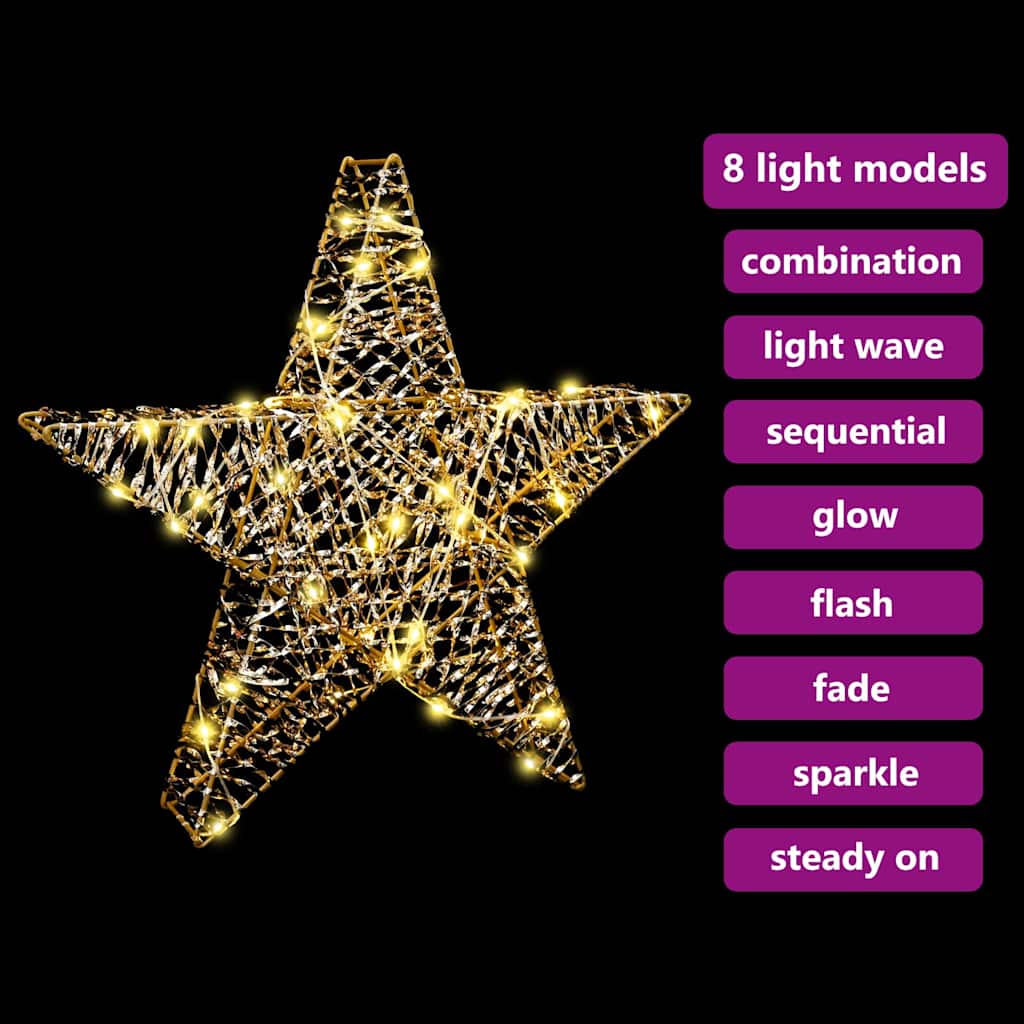 3D Stjerne 50 LED'er Varm hvid 55 x 52,5 x 9 cm PET