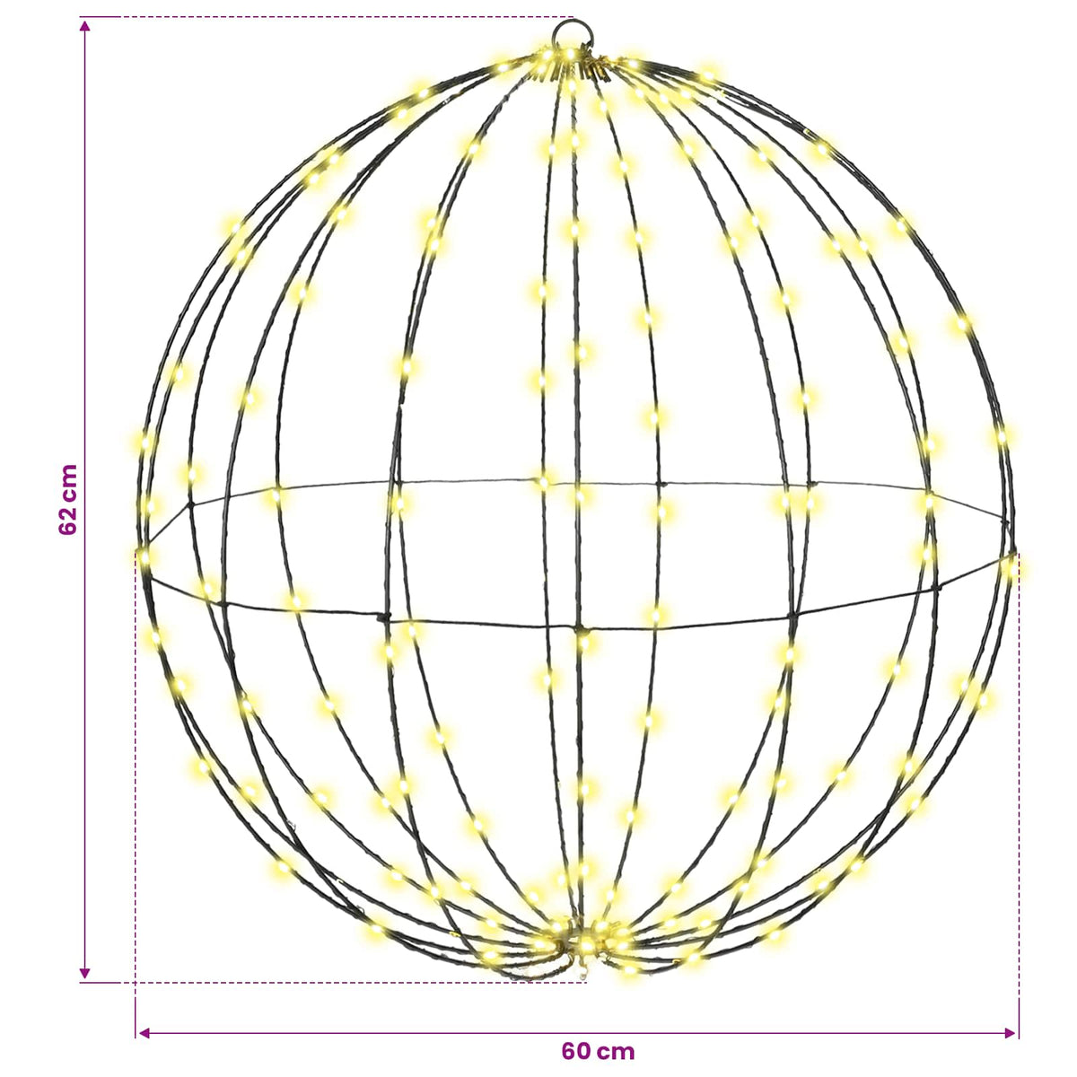 Bold Varm hvid 60 x 60 x 62 cm Metal 192 LED'er